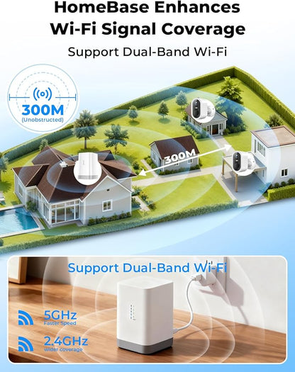Security Cameras Wireless Outdoor No Subscription,5G/2.4G WiFi 4MP Solar Cameras for Home Security 2Cam-Kit,180-Day Powered,128GB Local Storage,Color Night Vision Home Security Cameras System