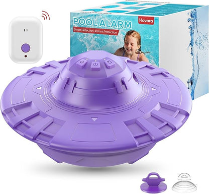 Pool Alarm, Floating Pool Safety Alarms for Inground & Above Ground Pools – Loud 110dB Alert, Adjustable Sensitivity, Protection for Kids & Pets (Purple)