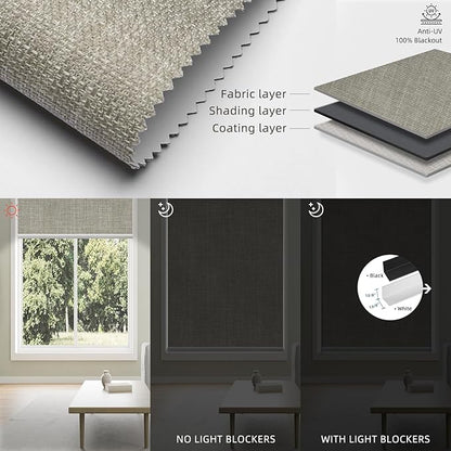 SmartWings Motorized 100% Blackout Shades Blinds, Custom Size, Cordless Window Shades with Rechargeable Battery, Work with Matter/Apple HomeKit, Alexa, Thread/Zigbee, Remote Optional, Vigor Sage