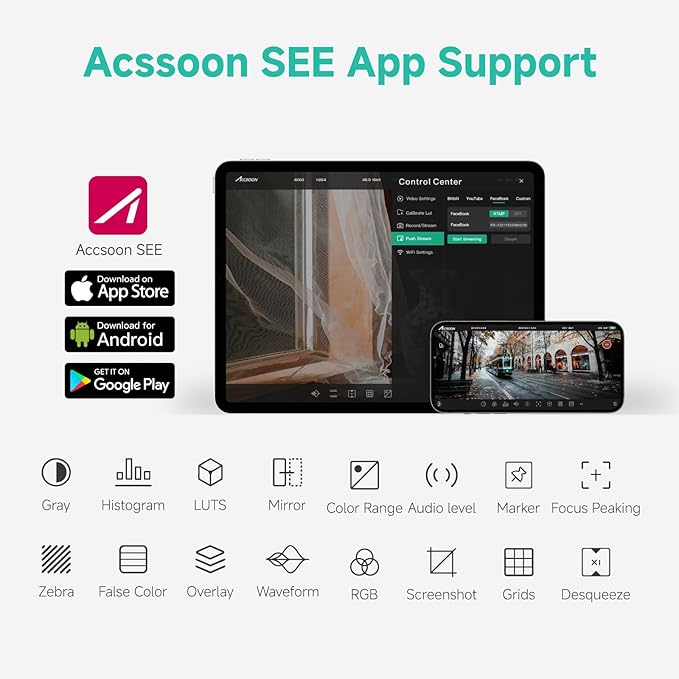 Accsoon CineView Master 4K SDI HDMI Wireless Video Transmitter&Receiver, Tri-Band 8202ft 25 ms LAT, 4K60/1080p60 1 Wired iOS+4 App Monitoring, Livestreaming Pair CineView 4K Lite/SE 4K/M7 Pro/M7H Pro