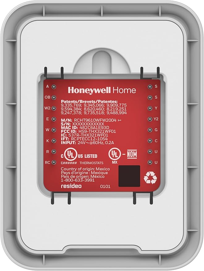 Honeywell Home T9 WiFi Smart Thermostat with 1 Smart Room Sensor, Touchscreen Display, White