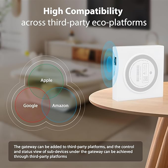 Matter Smart Wired Hub Gateway for Home Automation, Thread & Tuya Zigbee 3.0 Protocol, 2.4GHz WiFi Only, Matter Controller Supports Google, Alexa, Apple HomeKit
