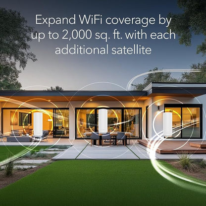 NETGEAR Orbi 370 Series (RBE370) Dual-Band WiFi 7 Mesh Network Add-on Satellite – Works with RBE372, RBE373, RBE374, Security Features, 5 Gbps, Adds Coverage up to 2,000 sq. ft., BE5000