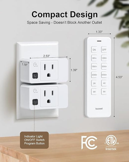 Remote Control Outlet with Countdown Timer, Portable Magnetic Switch