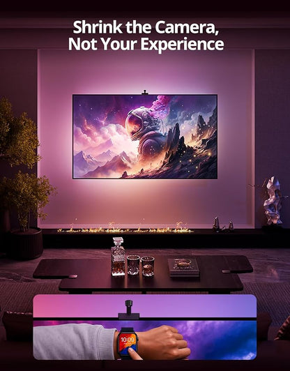 Ailofy Smart TV LED Backlight with Camera for 75-85 inch Screens, 16.4ft LED Strip Lights Sync to Screen& Music, Color Changing Lights for TV Compatible with Alexa & Google Assistant, App Control