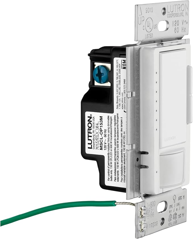 Lutron Maestro LED+ Motion Sensor/Dimmer Switch | 150W LED | Single Pole/Multi-Location | MSCL-OP153M-SW | Snow (Pack of 2)
