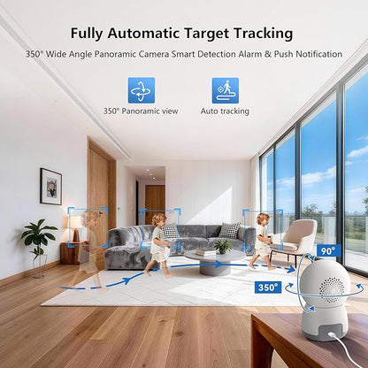 3MP Indoor Security Camera with 32GB SD Card - Pan/Tilt WiFi Camera with Motion Detection & Smart Night Vision for Baby & Pet Monitoring, Supports Cloud Storage