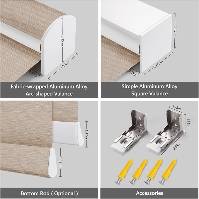 ZSTARR Motorized Roller Shades Blackout Smart Roller Blinds with Remote Control Rechargeable Blind Compatible with Alexa Automatic Window Shades for Home Custom Size (BO Coffee)