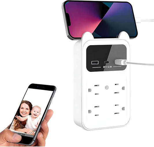 2026 Upgraded Outlet Camera - HD 2K Mini Wireless Nanny Cam Security Camera with Motion Detection - 120° Wide Angle for Discreet Home Indoor Security (White)