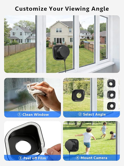 Septekon 5G Window Camera, No-Drill 18° Tilt Mount, Indoor Security Camera