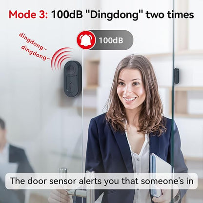 Sanjie Door Window Alarm Sensors, 3 Pack, 125dB, Volume Control | Easy-install door and window alarms with loud adjustable alerts, long battery life, and versatile use for home safety