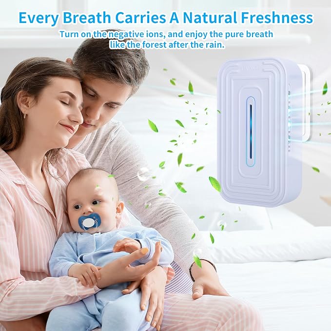 3 Pack 2026 Upgraded Plug in Air Ionizers for Home,Ionic Air Purifier for Home Office Bedroom Bathroom Living Room Quiet and Portable Air Freshener for Bedroom(3,White)
