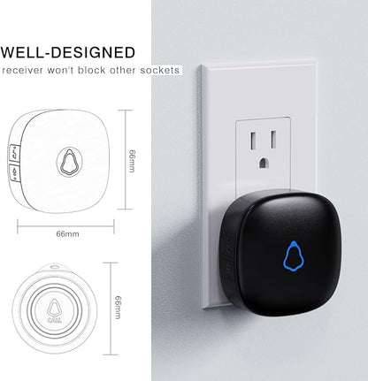 Caregiver Pager, Wireless Call Button for Seniors/Elderly at Home, 2 SOS Buttons + 1 Receiver Medical Life Alert System, Emergency Panic Call Bell, Nurse Calling & Patient Assistance Alarm