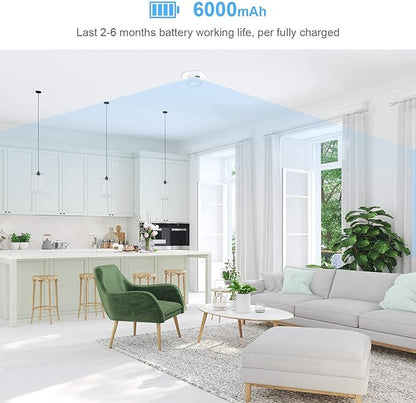 Hidden Camera Smoke Detector Wireless WiFi - Nanny Cams with Cell Phone App - 180 Days Battery Power, Night Vision, Motion Detection, Sideways Lens for Indoor Security, No Audio