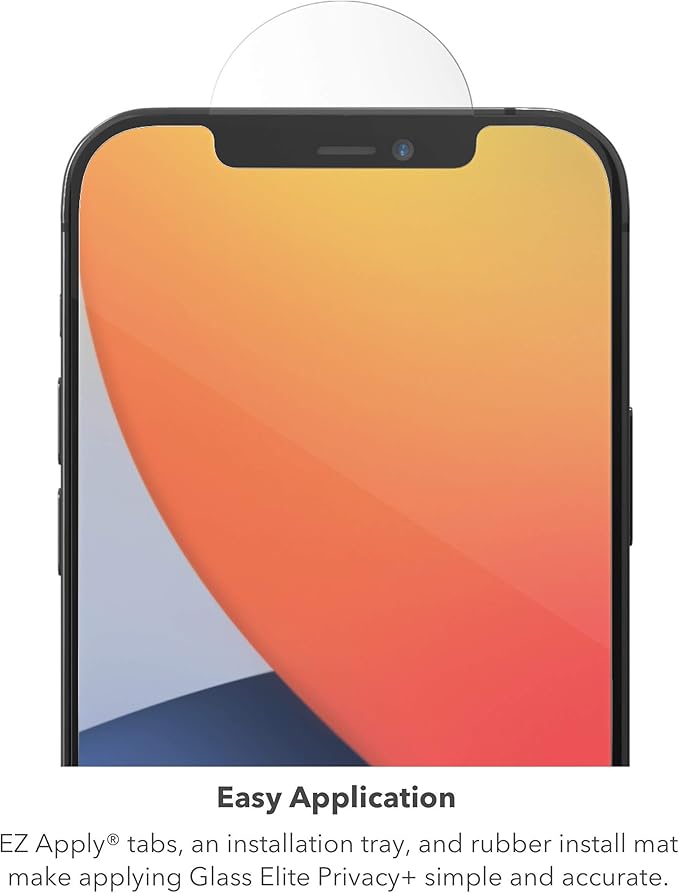 ZAGG Glass Elite Privacy Screen Protector for iPhone 12 Pro Max, Two-Way Privacy Filter, 4X Stronger, Anti-Fingerprint Technology, InvisibleShield, Easy to Install