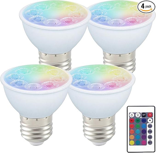 Smart Light Bulbs E26 Base G45 LED RGBW 2700K-6500K Dimmable Color Changing Light Bulb Multicolor Lights 3W (25W Equivalent)for Party Decoration, Smart Home Lighting , No Hub Required , 4 Pack
