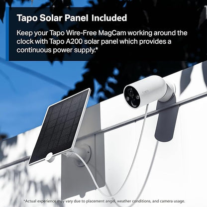 Tapo by TP-Link Wire-Free MagCam, Indoor/Outdoor 2K Battery Powered Smart Security Camera, Magnetic Mount, Starlight Color Night Vision, Person/Pet/Vehicle Detection, SD/Cloud Storage, 2.4GHz Wi-Fi