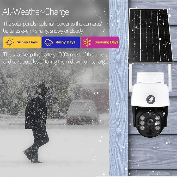 xmartO Virtual Bundle: 10CH 4K Dual WiFi6 NVR + 6x4MP QHD Solar PTZ Cameras, Automotive-Grade Battery All-Weather-Charge, 5G 1300ft Long Range H.265+, Outdoor/Indoor Wire-Free, Wall/Tree/Pole/Ceiling