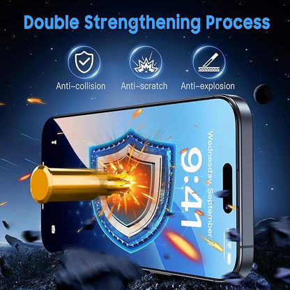 Uyiton Compatible with iPhone 16 Pro Max Matte Screen Protector - Anti-Fingerprint Shatterproof Full Coverage Smooth as Silk 9H Tempered Glass Screen Cover, 2 Pack