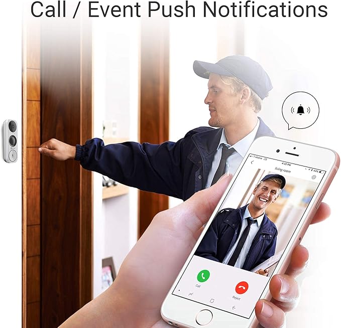 EZVIZ WiFi Video Doorbell, Night Vision, Two-Way Talk, PIR Motion Detection, Weather Proof, 180° Vertical FOV, Free 3-hour Cloud Storage(DB1) (Renewed)