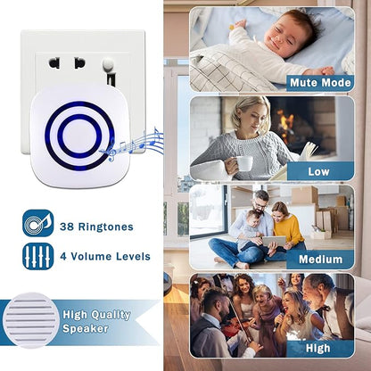 Motion Sensor Alarm - Seanme Wireless Driveway Alarm 100m Long Distance Signal Transmission, Home Security Alarm System Motion Sensor Doorbell with 38 Chime Tunes, 4 Volume Levels