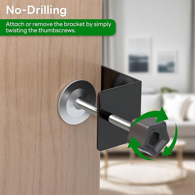Anti-Theft Video Doorbell Mount for Eufy E340 Camera, Fully Metal Mounting Bracket, Anti-Blocks Motion Sensor, No Drilling Adjustable Accessories Mount for Houses/Apartments/Rentals-1 Pack