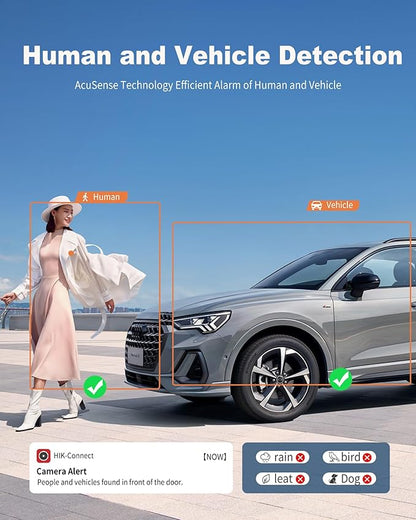 DS-2CD2383G2-LI2U/SL Hik AcuSense 4K 8MP Turret Camera,PoE IP Cameras, Smart Hybrid Light, Human/Vehicle Detection, 120dB WDR, IP67, H.265+,2.8mm, Upgrade DS-2CD2383G2-IU
