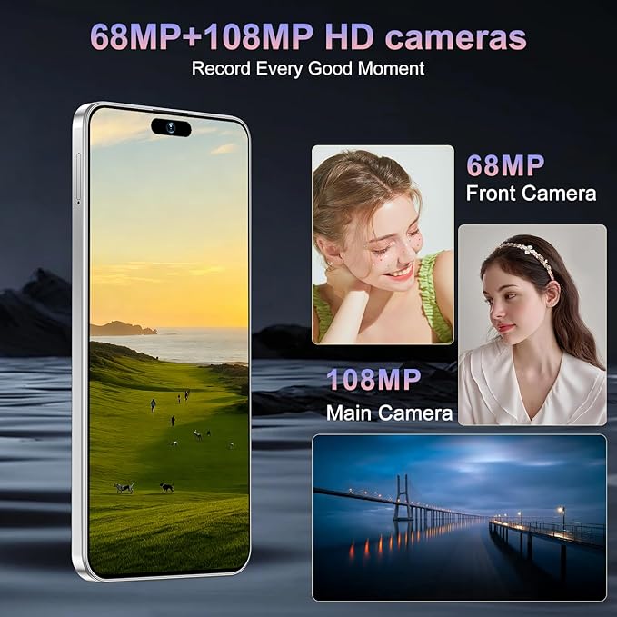 17PM Smartphone: Snapdragon 8 Gen 3, 12GB RAM + 512GB Storage, 7000mAh Battery, 6.99-inch Display, 68MP+108MP Camera, Android 15, 5G, Dual SIM - Superior OS Outperforms Competitors (Blue)