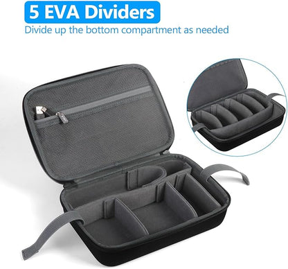 JSVER PU Leather Hard Shell Carrying Case for GoPro Hero13/12/11/10/9/8/7, AKASO EK7000 / Brave 4 4K / Brave 7 LE/Brave 8 / V50X and Insta360