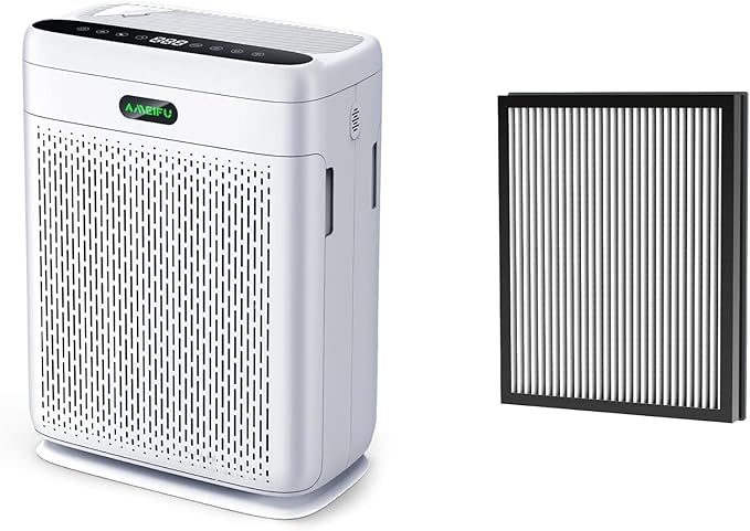Air Purifiers for Home Large Room with Remote, Up to 3000 Sq Ft, H13 Hepa Double-Sided Air Filter Purifier with PM 2.5 Display Air Quality Sensor, Air Cleaner for Bedroom, Dust, Pets, Smoke, Pollon