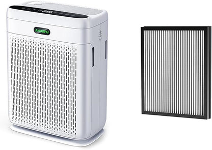 Air Purifiers for Home Large Room with Remote, Up to 3000 Sq Ft, H13 Hepa Double-Sided Air Filter Purifier with PM 2.5 Display Air Quality Sensor, Air Cleaner for Bedroom, Dust, Pets, Smoke, Pollon