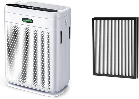 Air Purifiers for Home Large Room with Remote, Up to 3000 Sq Ft, H13 Hepa Double-Sided Air Filter Purifier with PM 2.5 Display Air Quality Sensor, Air Cleaner for Bedroom, Dust, Pets, Smoke, Pollon
