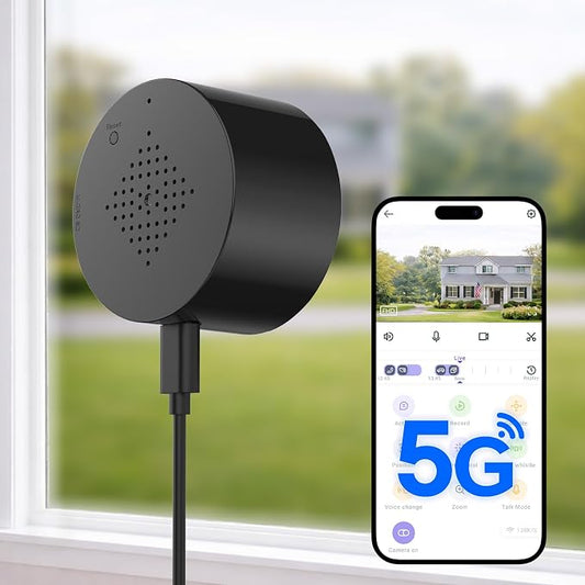 2K Window Camera for Home Security, Dual Band WiFi Indoor Window Camera | 2.4GHz & 5GHz WiFi, Color Night Vision, AI Motion Detection, Two-Way Audio, Anti-Reflection