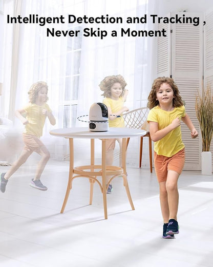 Imou 6MP Security Camera Indoor, Dual-Len 360°Pan-Tilt Baby Monitor Pet Camera for Home Security, 2.4/5GHz WiFi, Work with Alexa & Google Home, Color Night Vision, Human/Pet Detection, No Monthly Fees