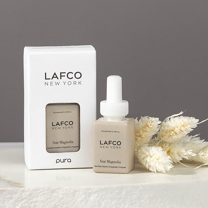 LAFCO New York Pura Smart Device Refill, Star Magnolia - Pack of 2 - Vial Delivers Up to 2 Weeks of Fragrance Life - Made in the USA