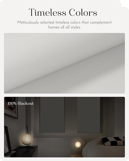 Graywind Smart Roller Shades 100% Blackout Window Blinds with APP Control Customized Automatic Shades for Home and Office(44" Wx72 H,White)