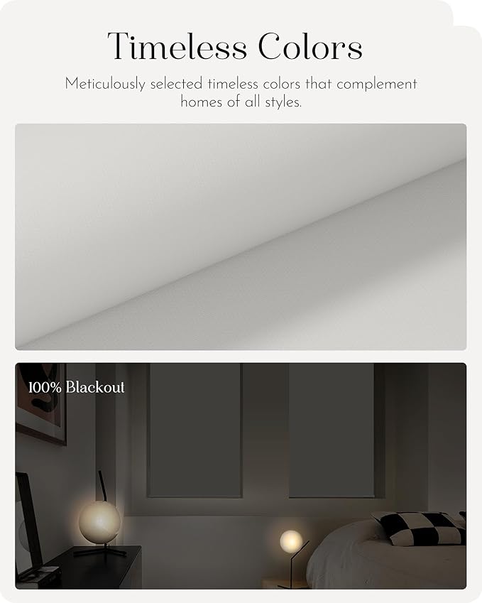 Graywind Smart Roller Shades 100% Blackout Window Blinds with APP Control Customized Automatic Shades for Home and Office(40" Wx72 H,White)