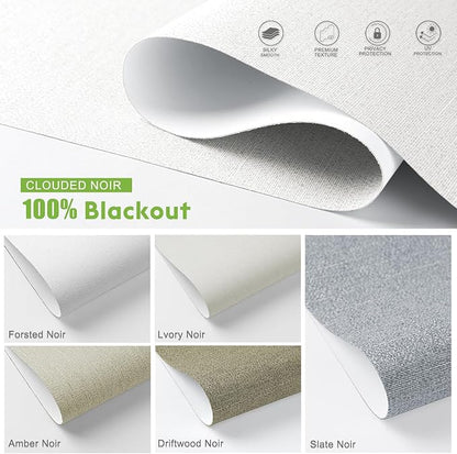 Motorized Blinds with Remote，100% Blackout Smart Blinds Motorized Roller Shades Compatible with Alexa Automatic Blinds for Windows Electric Window Blinds Customized Size Clouded Noir