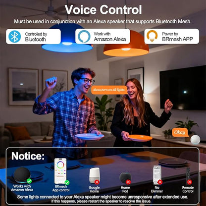 ILC G120 LED Large Globe Light Bulbs 15W, Compatible with Alexa Hub Required, Φ4.72 inch, Color Changing, CCT Color Temprature Turnable 2700K-6000K, CRI>95+, 150W Equivatlent, E26 Base (2 Pack)