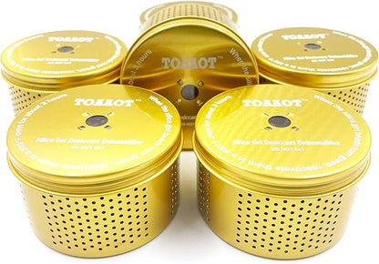Gun Safe Dehumidifier, Moisture Absorber, 200g Small Silica Gel Desiccant Canister for Gun Cabinets & Safes, Aluminum Shell, Reusable