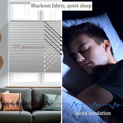 LEXEN Smart Top Down Bottom Up Honeycomb Shades WiFi Enabled Motorized Cellular Blinds Compatible with Alexa/Google Home Double Cellular Fabric Blackout Insulated Custom Sizes-Brown