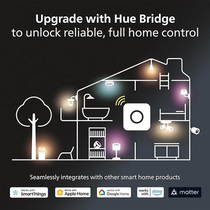 Philips Hue Smart 60W A19 LED Bulb - White and Color Ambiance Color-Changing Light - 2 Pack - 800LM - E26 - Indoor - Control with Hue App - Works with Alexa, Google Assistant and Apple Homekit