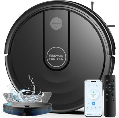 Robot Vacuum and Mop 5500Pa Suction 3 in 1 Robot Vacuum Cleaner with WiFi/App/Voice, Smart Robotic Vacuums with Schedule, Self-Charging Ideal for Hard Floor, Low Pile Carpet, Pet Hair 2026 New Version