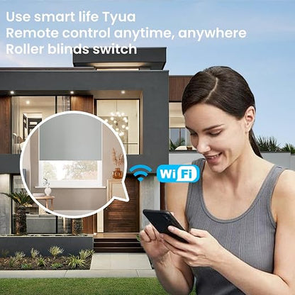 Smart Roller Shutter Switch,Need Neutral Wire,Black