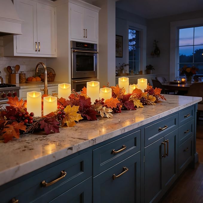 Flameless Candles 4" 5" 6" Outdoor Indoor Pillars Battery Operated Flickering Candles with Cozy Climbing Flame Effect, 10-Key Remote Timer, 400+ Hours by 2 AA Batteries, White Plastic LED Candles