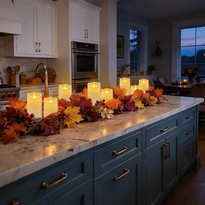Flameless Candles 4" 5" 6" Outdoor Indoor Pillars Battery Operated Flickering Candles with Cozy Climbing Flame Effect, 10-Key Remote Timer, 400+ Hours by 2 AA Batteries, White Plastic LED Candles