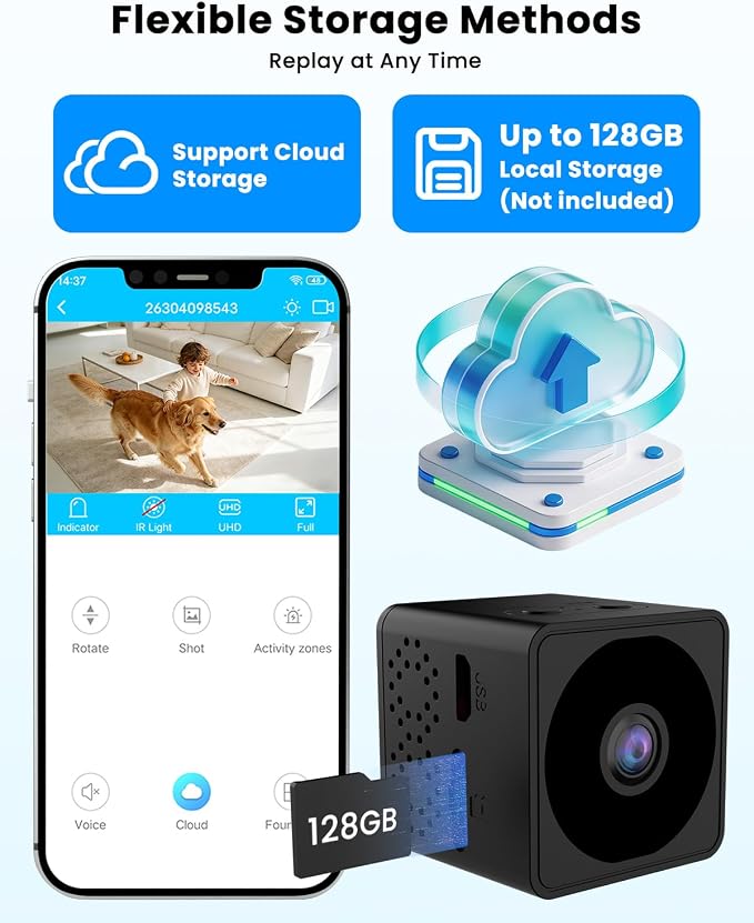 No Wifi Security Camera, 4K Mini Security Camera, Wireless Small Cameras