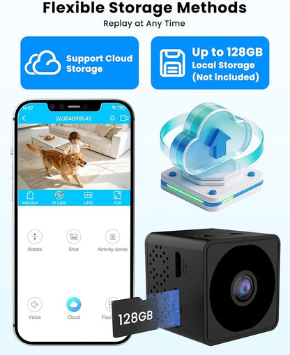 No Wifi Security Camera, 4K Mini Security Camera, Wireless Small Cameras