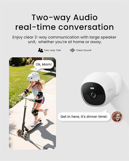 youkey Wireless Security Camera Outdoor, No Monthly Fee, Battery Powered, 2.5K QHD WiFi 6, Magnetic Mount, AI Human & Pet Detection, 8GB Local Storage, Color Night Vision