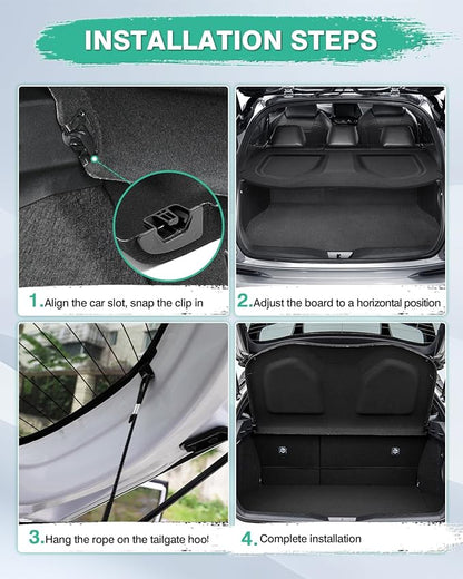 Powerty Cargo Cover for Toyota C-HR 2018-2022 Accessories Trunk Security Shield Shade CHR Trunk Cover Black (Can Withstand The Load)